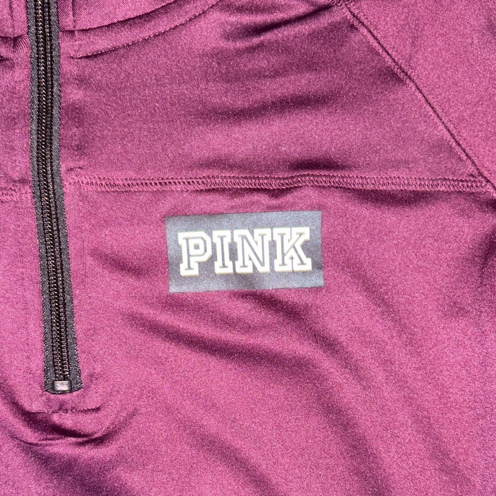 VS Pink Maroon Quarter-Zip Pullover - Picture 2 of 7